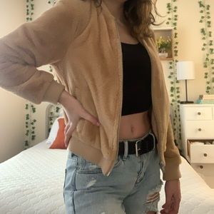 Fuzzy Bomber Jacket
